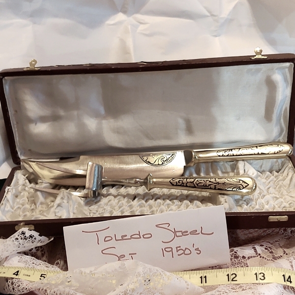 2 Piece Toledo Steel Carving Set  1950's - Picture 1 of 7